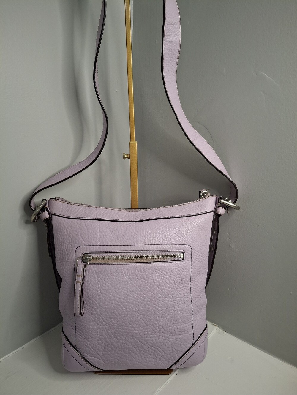 Coach Lavender Pebbled Leather Crossbody Shoulder Bag 2008 Y2K - Picture 2 of 8
